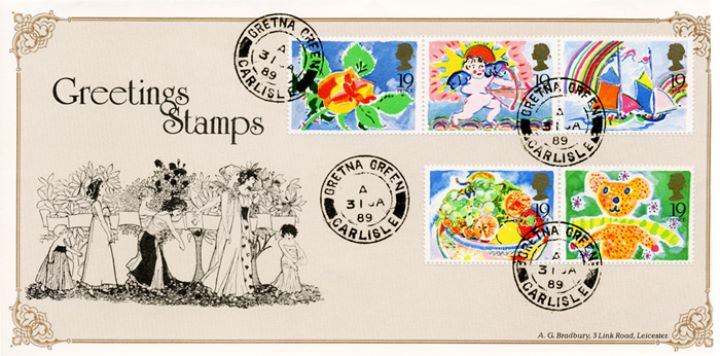 Greetings Stamps, Procession of Flowers