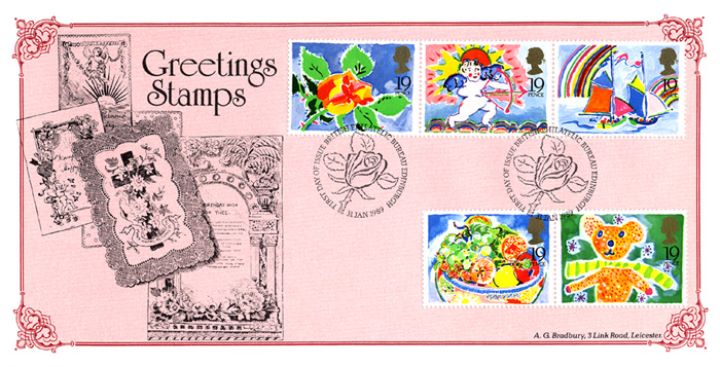 Greetings Stamps, Victorian Greetings Cards