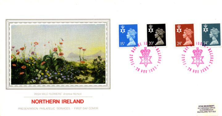 Northern Ireland 15p, 20p, 24p, 34p, Irish Wild Flowers