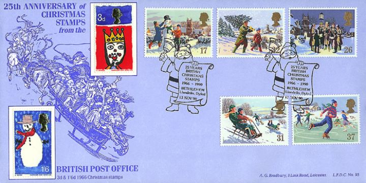 Christmas 1990, 25th Anniv of Christmas Stamps