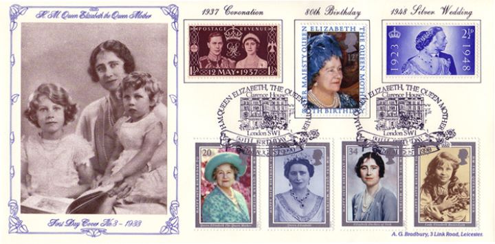 Queen Mother 90th Birthday, Queen Mother with Princess Elizabeth & Margaret