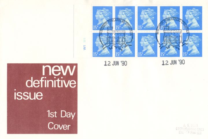 Window: Three straight edges: £1.50, New Definitive Issue