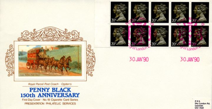 Window: Penny Black Anniversary: £2, Royal Parcel Post Coach