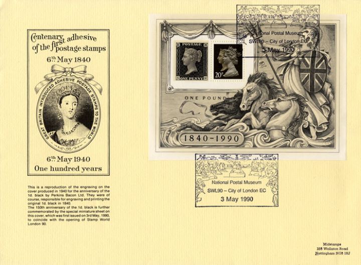 Penny Black: Miniature Sheet, Centenary Reproduction Cover