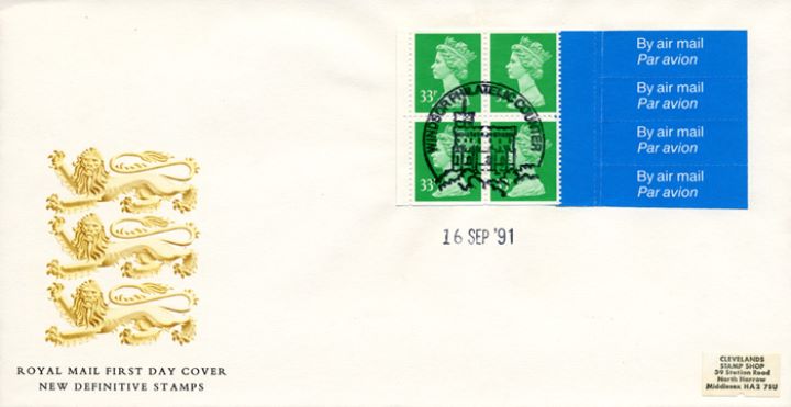 Window: Airmail: £1.32, Heraldic Lions