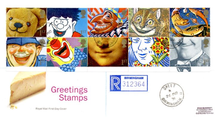 Smiles 1st Class (Greetings), Cheese - cds postmarks