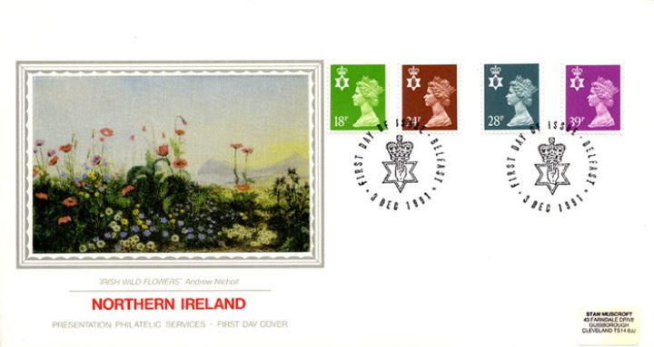 Northern Ireland 18p, 24p, 28p, 39p, Irish Wild Flowers