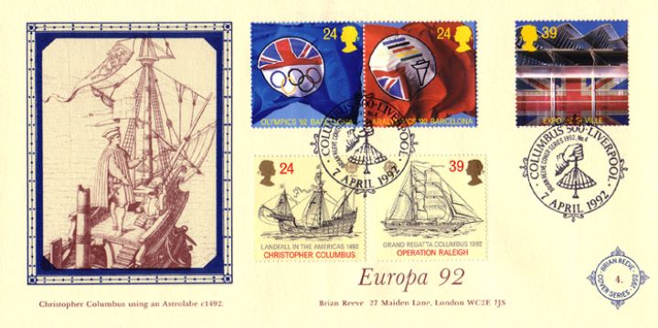 Europa 1992, Christopher Columbus using an Astrolabe c. 1492