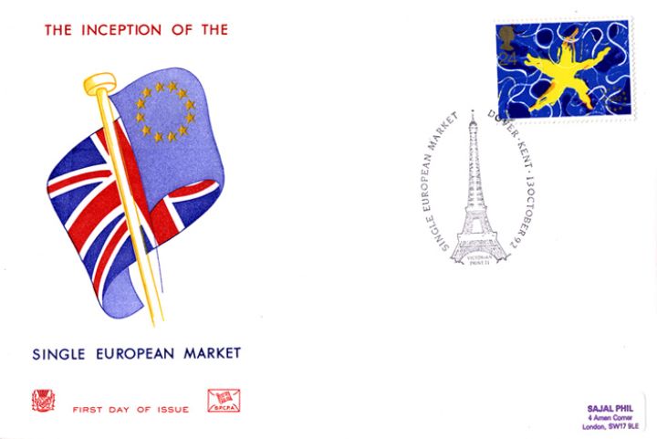 Single European Market, Union Jack & Flag of Europe