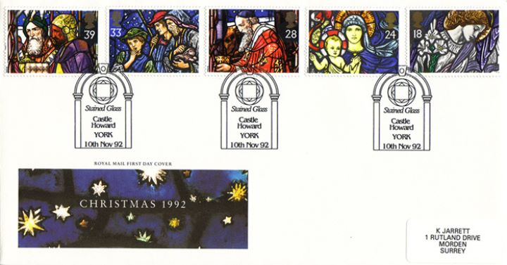 Christmas 1992, Night Sky in Stained Glass Window