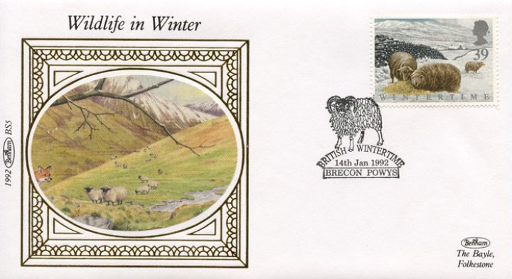 4 Seasons: Winter, Sheep on Welsh hills