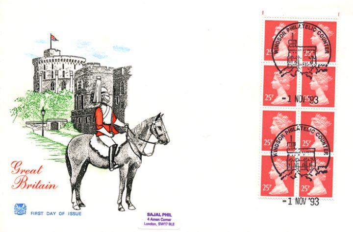 Vending: New Design: £2 Postal Vehicles 1 (Motorised cycle), Windsor Castle