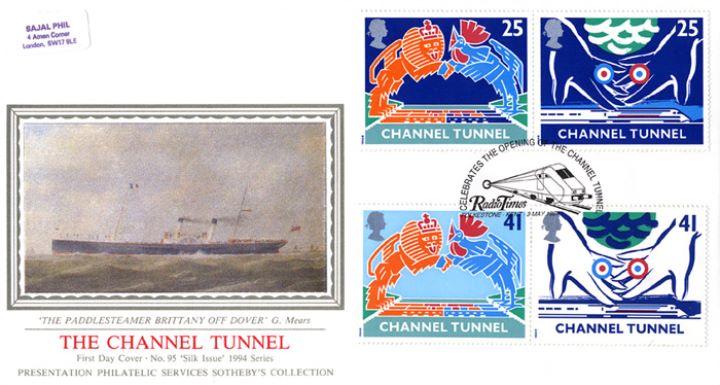 Channel Tunnel, The Paddlesteamer 'Britanny' off Dover