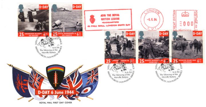 D-Day 50th Anniversary, British Forces Flags and SHAEF crest