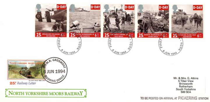 D-Day 50th Anniversary, 25p Railway Letter