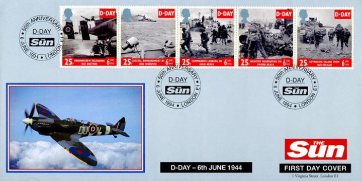 D-Day 50th Anniversary, Spitfire - 'The Sun' Cover