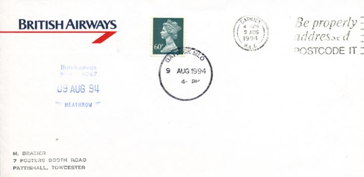 Machins (EP): Airmail: 60p Slate-blue, British Airways