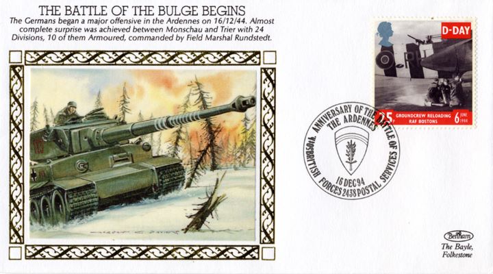 The Battle of The Bulge Begins, 24 Divisions, 10 Armoured, commanded by Field Marshal Rundstedt