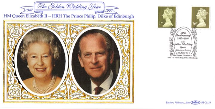 Machins (EP): Gold Definitives: 1st & 26p, Queen Elizabeth & Prince Philip