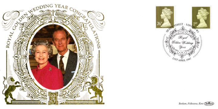 Machins (EP): Gold Definitives: 1st & 26p, Queen & Duke of Edinburgh