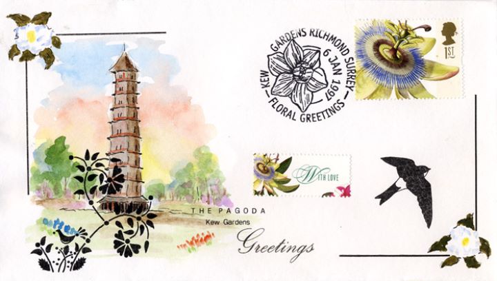 Flower Paintings (Greetings), The Pagoda, Kew Gardens