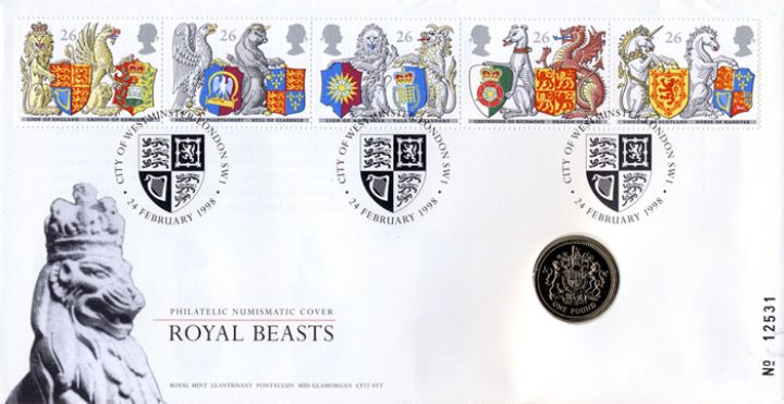 Queen's Beasts, Order of the Garter £1 Coin Cover