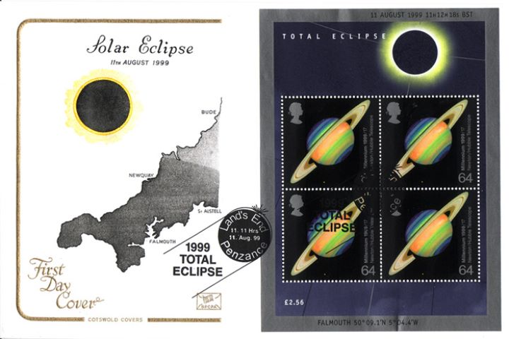 Solar Eclipse: Miniature Sheet, Map of Cornwall