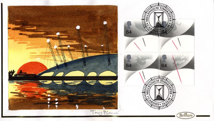 Millennium Timekeeper: Miniature Sheet, Millennium Dome at Sunset