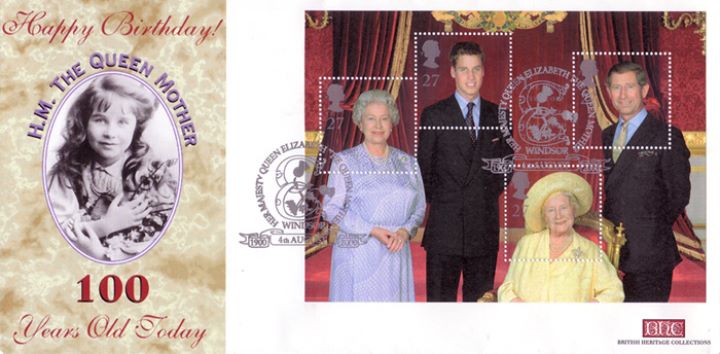 Queen Mother: Miniature Sheet, 100 Years Old Today