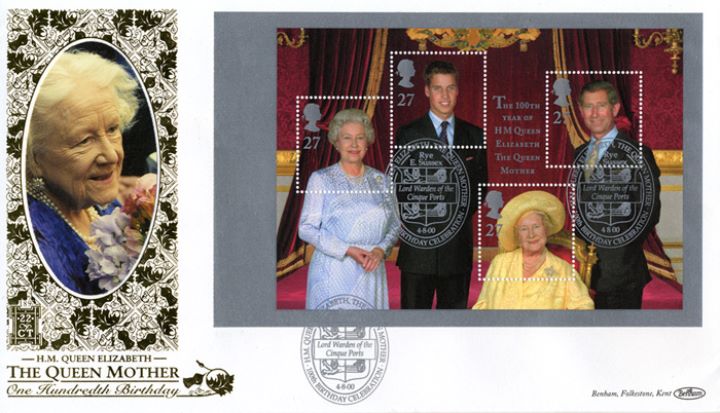 PSB: Queen Mother - Pane 3, The Royal Family - 4 Generations