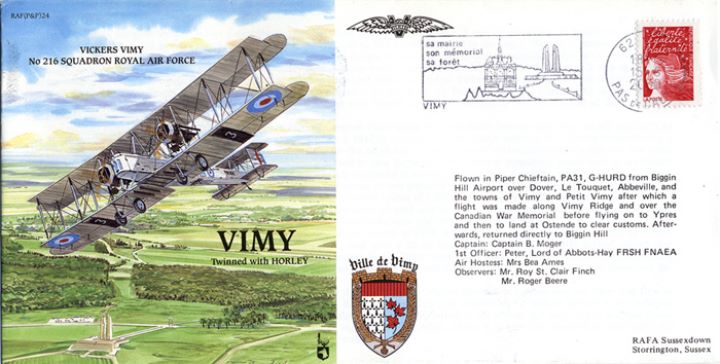 Vickers Vimy, Vimy twinned with Horley