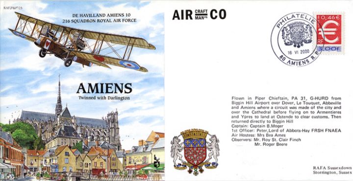 DeHavilland Amiens, Amiens twinned with Darlington