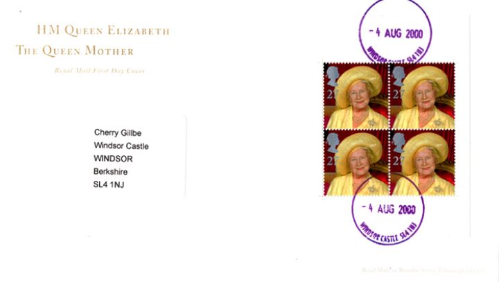 PSB: Queen Mother - Pane 4, Windsor Castle Postmark