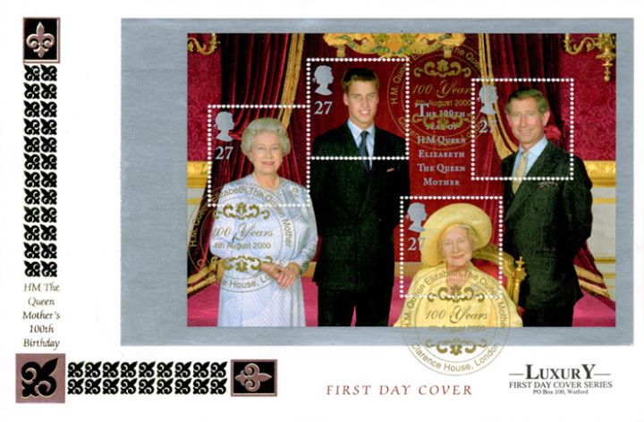 PSB: Queen Mother - Pane 3, The Royal Family - 4 Generations