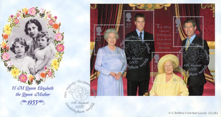 Queen Mother: Miniature Sheet, Queen Mother and the two Princesses