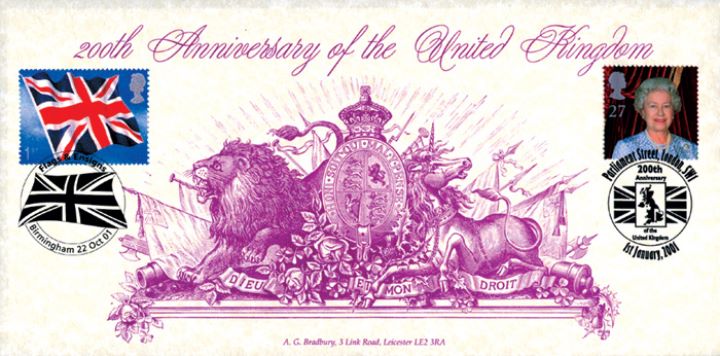 United Kingdom, 200th Anniversary of UK -double dated