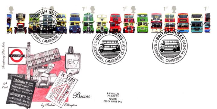 Double Decker Buses: Stamps, Bus Tickets