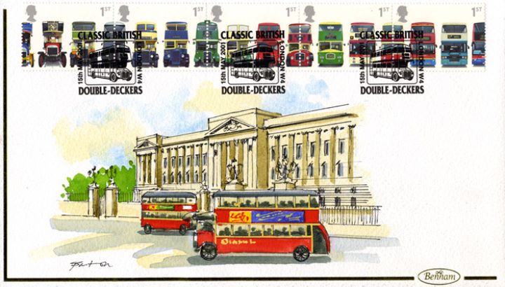 Double Decker Buses: Stamps, Buses outside the Palace