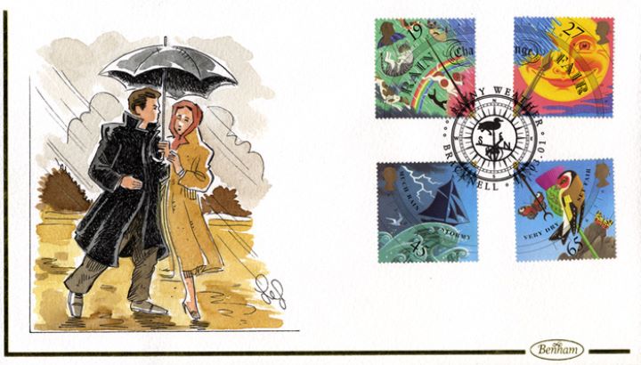 The Weather: Stamps, Couple under Umbrella