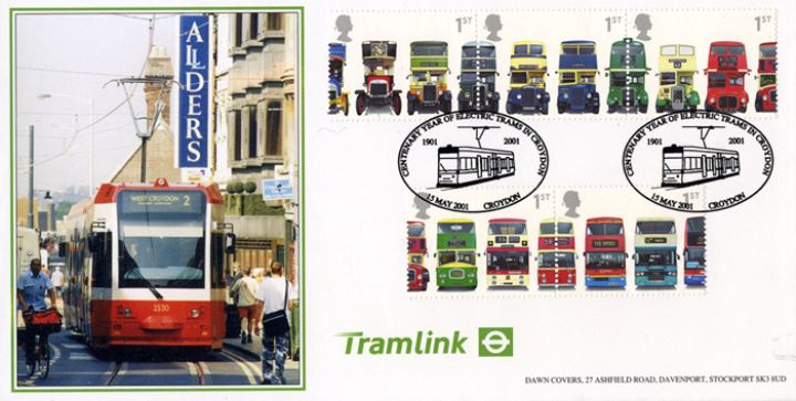 Double Decker Buses: Stamps, Tramlink