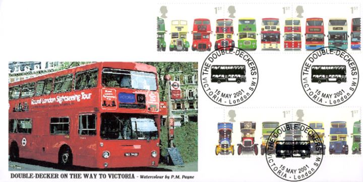 Double Decker Buses: Stamps, Sightseeing Tour via Victoria