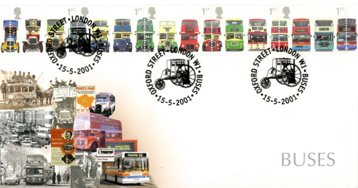 Double Decker Buses: Stamps, History of Buses in Pictures