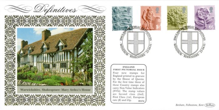 England 2nd, 1st, E, 65p, Mary Arden's House