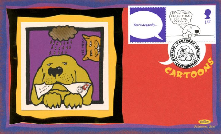 Cartoons: Generic Sheet, Dog with envelope getting wet