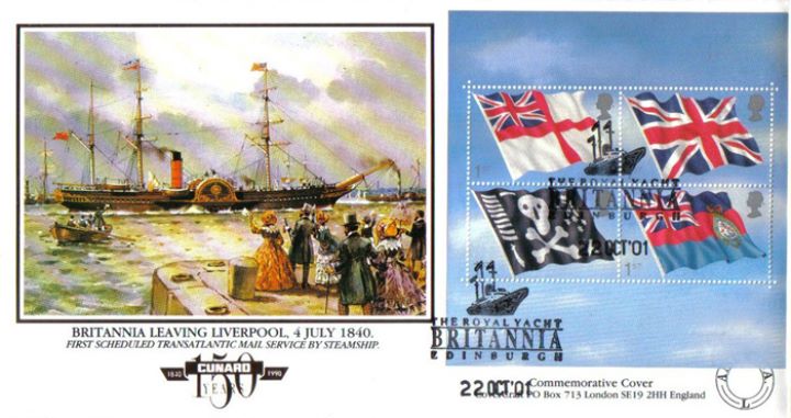 Flags & Ensigns: Miniature Sheet, Britannia leaving Liverpool 1840