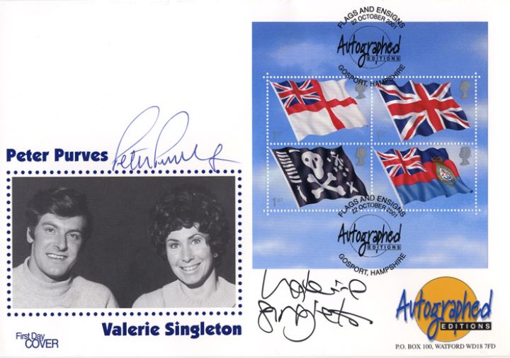 Flags & Ensigns: Miniature Sheet, Peter Purves & Valerie Singleton