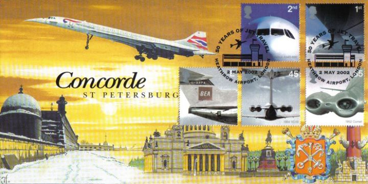 Airliners: Stamps, Concorde over St Petersburg