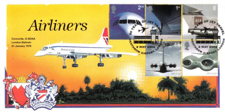 Airliners: Stamps, Concorde - London to Bahrein