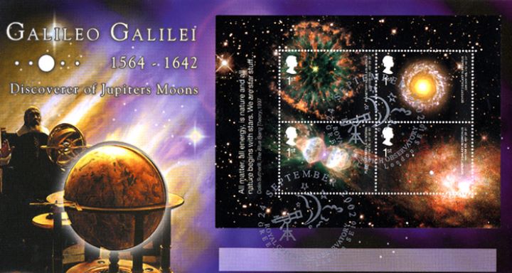 Astronomy: Miniature Sheet, Galileo - Discoverer of Jupiters Moons