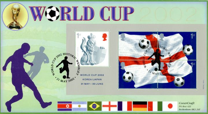 World Cup: Miniature Sheet, Footballer and Flags